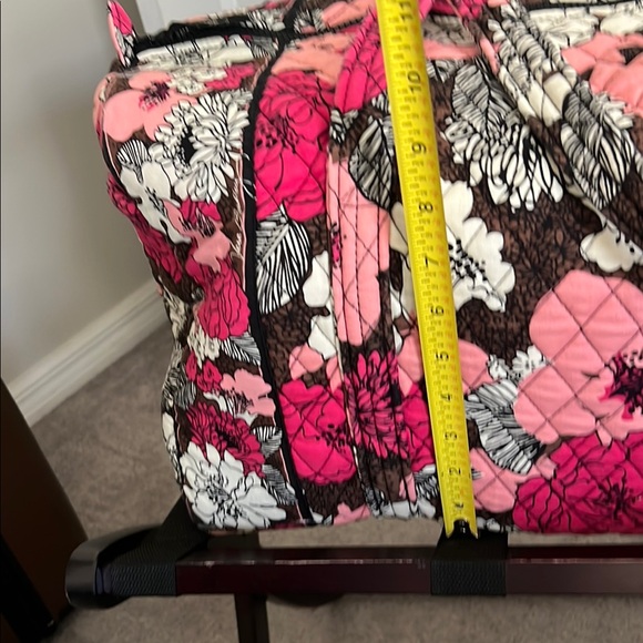 Vera Bradley Pink and Black Travel Bag with Quilted Floral Design - Picture 7 of 8